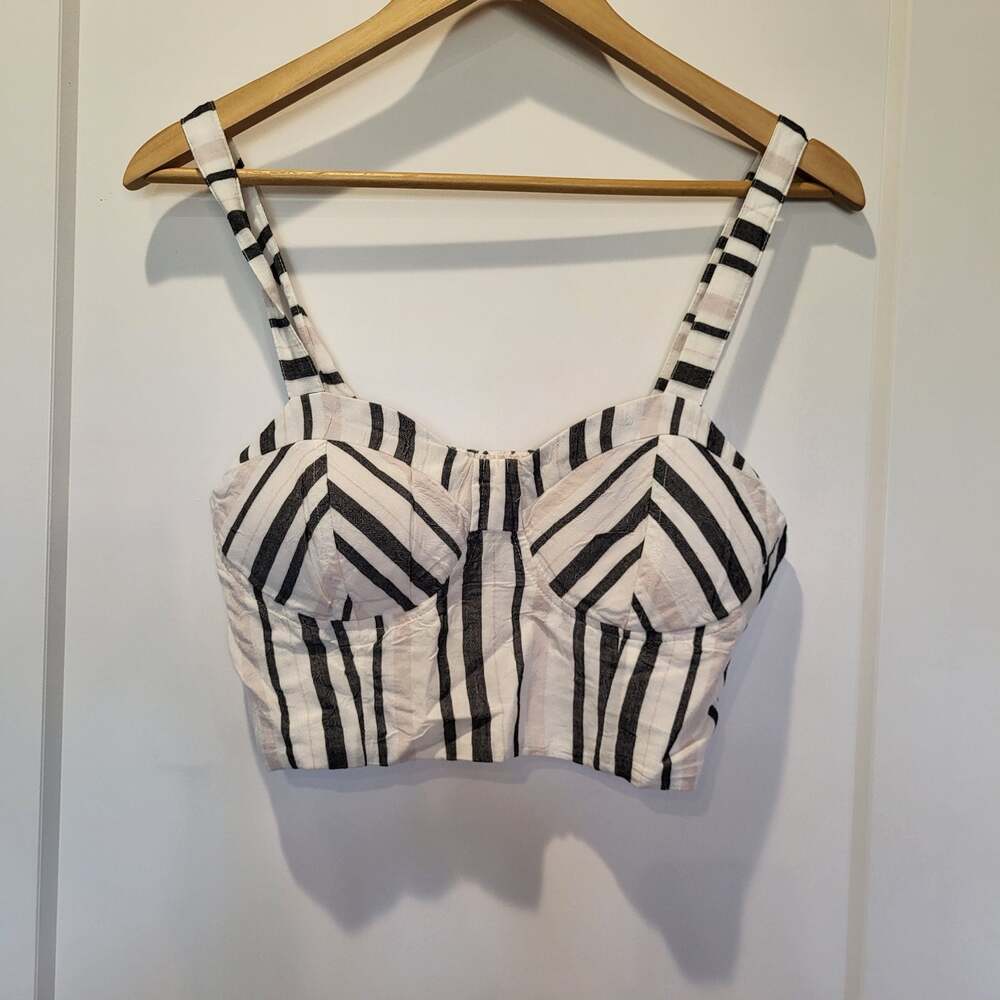 Gothicore American Eagle Outfitters Striped Corset Crop Top Size M